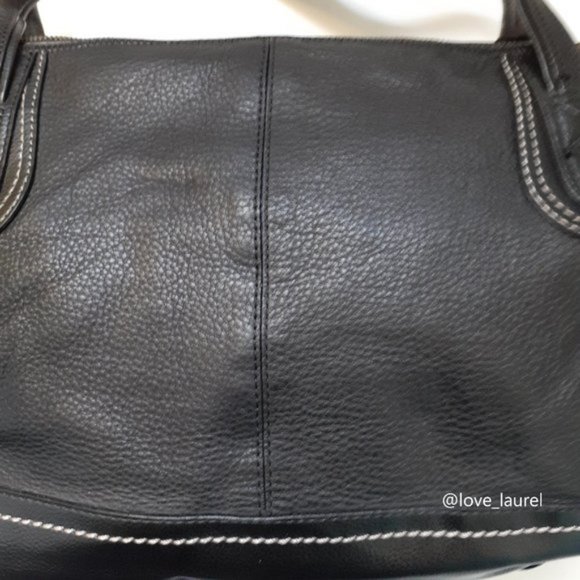 The Sak Iris Black Pebbled Leather Tote Bag - Picture 7 of 16